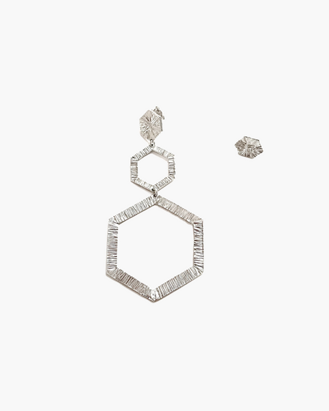Asymmetric Hexagon Earrings - HENRY RIVER Collection