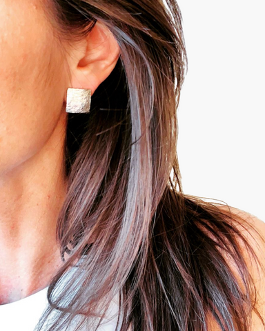 ORECCHINI  Quadrato Argento piccoli - HENRY RIVER Collection