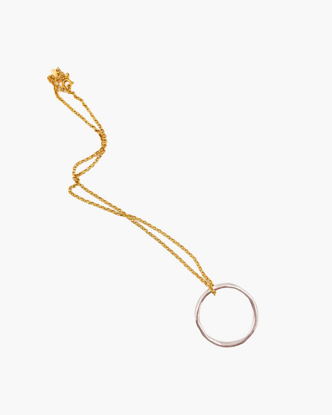 Collana con charm cerchio naturale  - HENRY RIVER Collection Organic