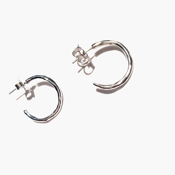 Orecchini Natural Hoops Oro o Rodio - HENRY RIVER Organic Collection
