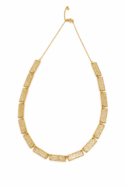 Handcrafted rectangle necklace. Made in Italy - Henry River Jewelry
