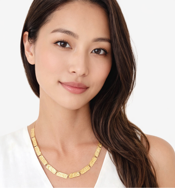 Handcrafted rectangle necklace. Made in Italy - Henry River Jewelry