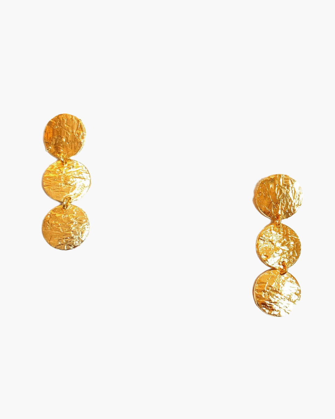 Orecchini 3 scudi Oro e rodio - HENRY RIVER Collection
