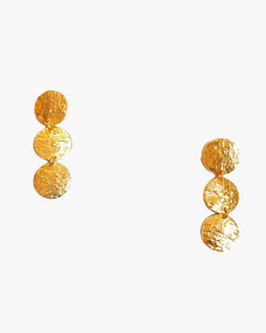 Orecchini 3 scudi Oro e rodio - HENRY RIVER Collection
