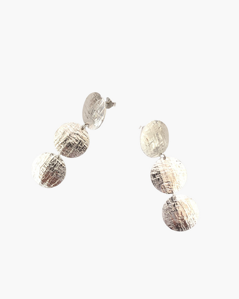Orecchini 3 scudi Oro e rodio - HENRY RIVER Collection
