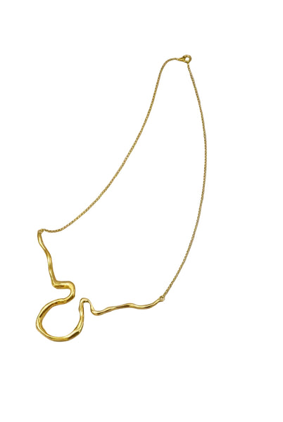 Collana Fluid M – Design fluido ispirato alla natura | Bronzo oro 18kt o rodio | Made in Italy
