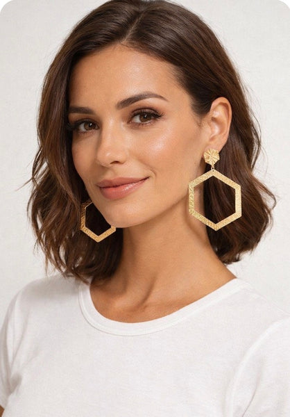 Orecchini Esagoni M artigianali. Made Italy - Gioielli Henry River