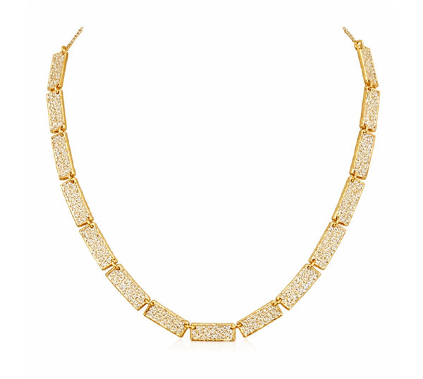 Handcrafted rectangle necklace. Made in Italy - Henry River Jewelry
