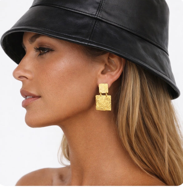 ORECCHINI 2 Scudi quadrati Argento - Oro