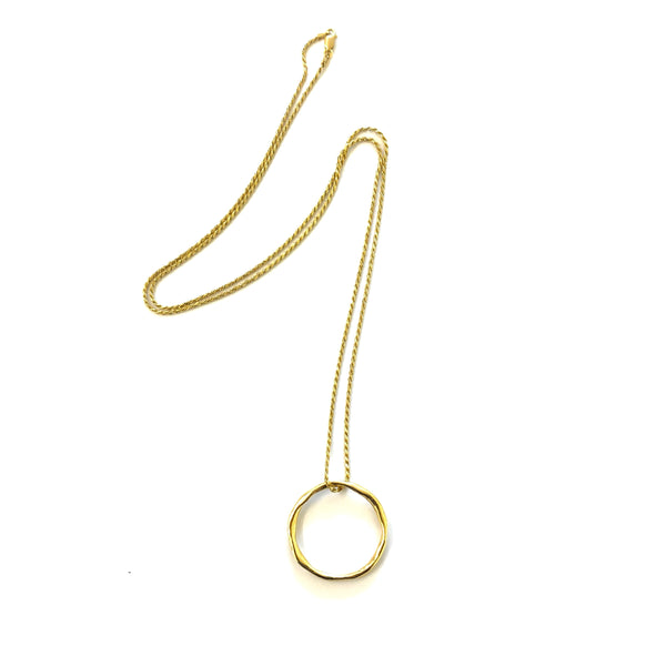 Collana con charm cerchio naturale  - HENRY RIVER Collection Organic