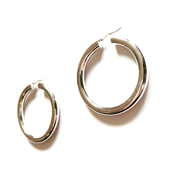 Orecchini Cerchi Hoops XL Argento - Calypso Collection